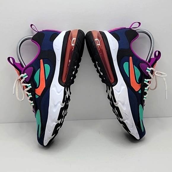 Nike | Air Max 270 React Kinetic Green/Purple Sneakers | WMS 6.5 - Picture 7 of 9